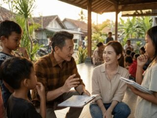 Di luar pasar, dia pilih untuk mempercayakan "Masa Depan" kepada Anak-Anak