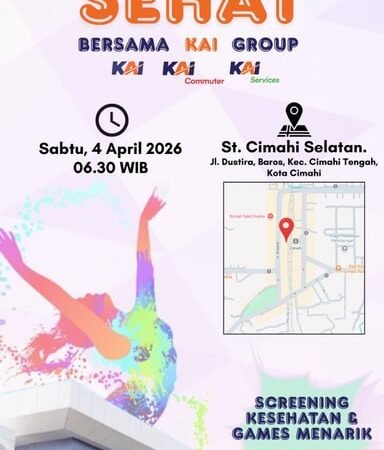 KAI Daop 2 Bandung bersama KAI Commuter dan KAI Services Gelar Senam Sehat Gratis dan Layanan Kesehatan Untuk Masyarakat di Stasiun Cimahi Selatan