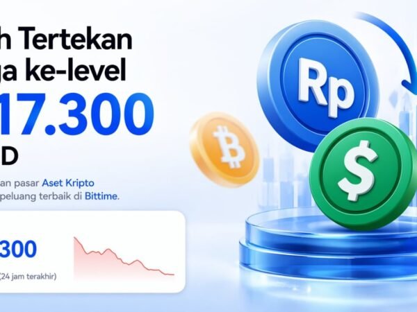 Rupiah Kembali Tertekan Ke-level Terendah Rp17.300 per Dolar AS, Trading Volume $USDT dan $BTC di Bittime Melonjak dalam 24 Jam